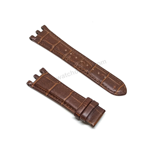 Fits/For Versace V-Race 29C , 29Q - 22mm Brown Genuine Leather Replacement Watch Band Strap Belt