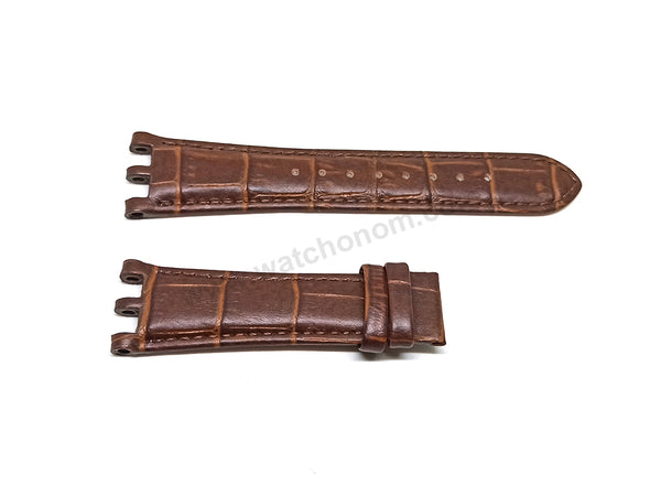Fits/For Versace V-Race 29C , 29Q - 22mm Brown Genuine Leather Replacement Watch Band Strap Belt