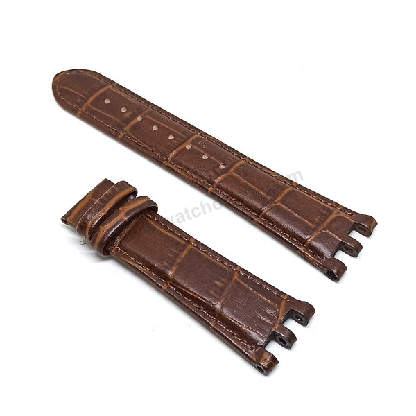 Fits/For Versace V-Race 29G , 29G60D598S497 - 24mm Brown Genuine Leather Replacement Watch Band Strap Belt