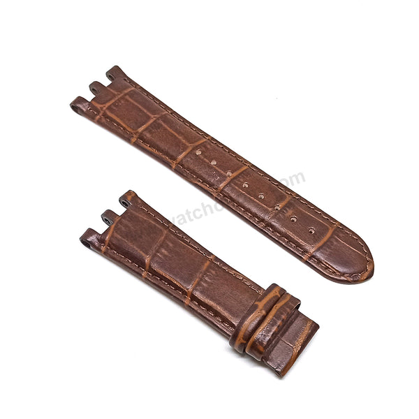 Fits/For Versace V-Race 29G , 29G60D598S497 - 24mm Brown Genuine Leather Replacement Watch Band Strap Belt