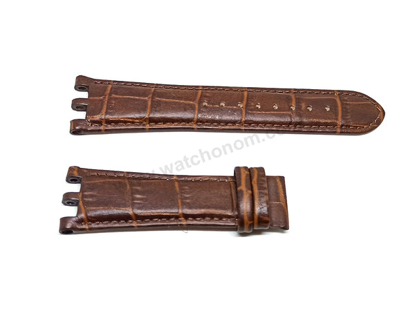 Fits/For Versace V-Race 29G , 29G60D598S497 - 24mm Brown Genuine Leather Replacement Watch Band Strap Belt