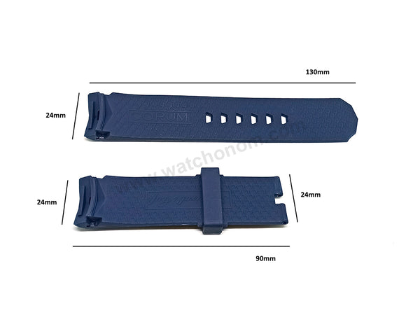 Fits/For Corum Admiral's Cup Competition - 24mm Navy Blue Rubber Silicone Replacement Watch Band Strap Belt