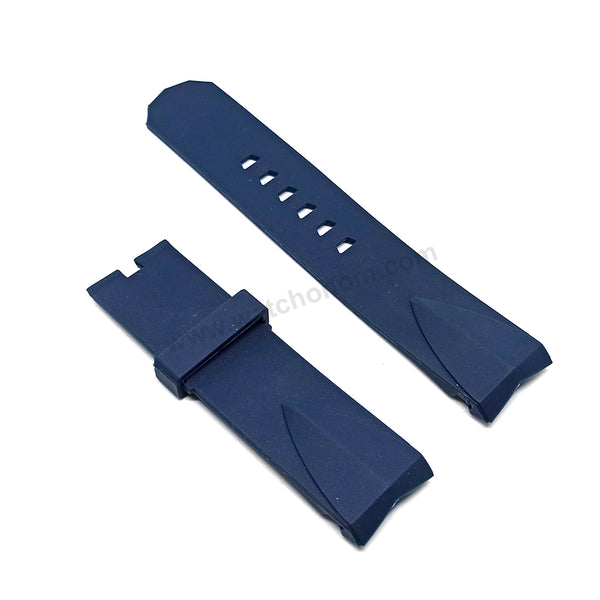 Fits/For Corum Admiral's Cup - 24mm Navy Blue Rubber Silicone Replacement Watch Band Strap Belt