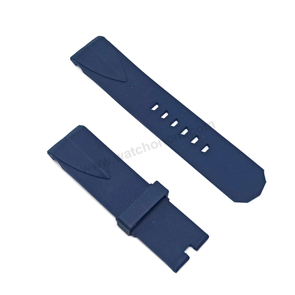Fits/For Corum Admiral's Cup - 24mm Navy Blue Rubber Silicone Replacement Watch Band Strap Belt