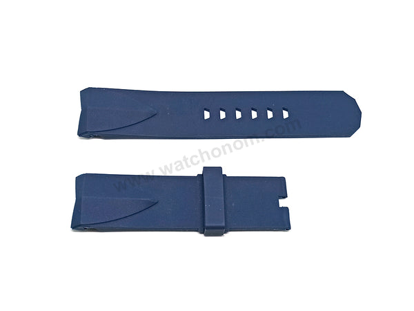 Fits/For Corum Admiral's Cup Competition - 24mm Navy Blue Rubber Silicone Replacement Watch Band Strap Belt