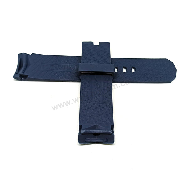 Fits/For Corum Admiral's Cup - 24mm Navy Blue Rubber Silicone Replacement Watch Band Strap Belt