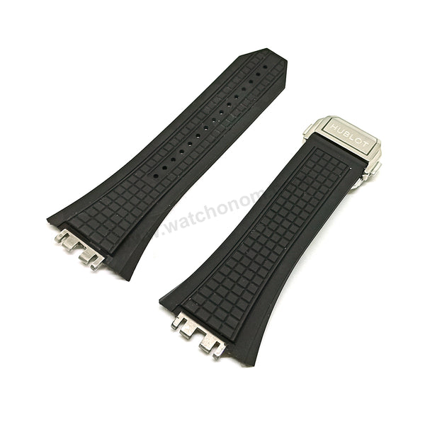 Fits/for Hublot Big Band Unico - 17mm Black Rubber/Silicone Replacement Watch Band Strap Belt