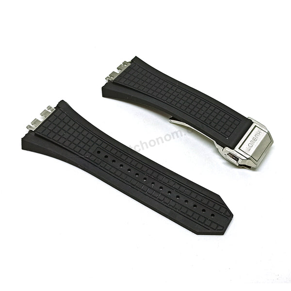 Fits/for Hublot Big Band Unico - 17mm Black Rubber/Silicone Replacement Watch Band Strap Belt