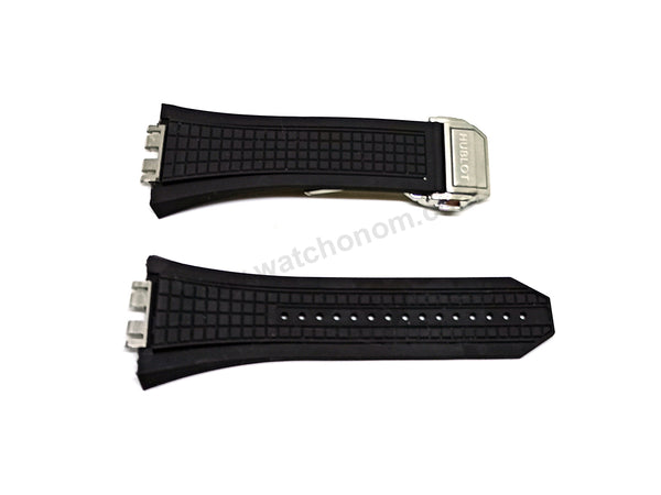 Fits/for Hublot Big Band Unico - 17mm Black Rubber/Silicone Replacement Watch Band Strap Belt
