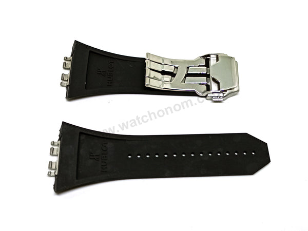 Fits/for Hublot Big Band Unico - 17mm Black Rubber/Silicone Replacement Watch Band Strap Belt