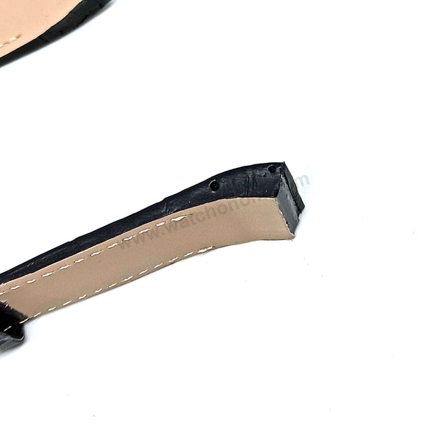 Fits/For Jorg Hysek - 25mm Black Handmade Genuine Leather Replacement Watch Band Strap Belt