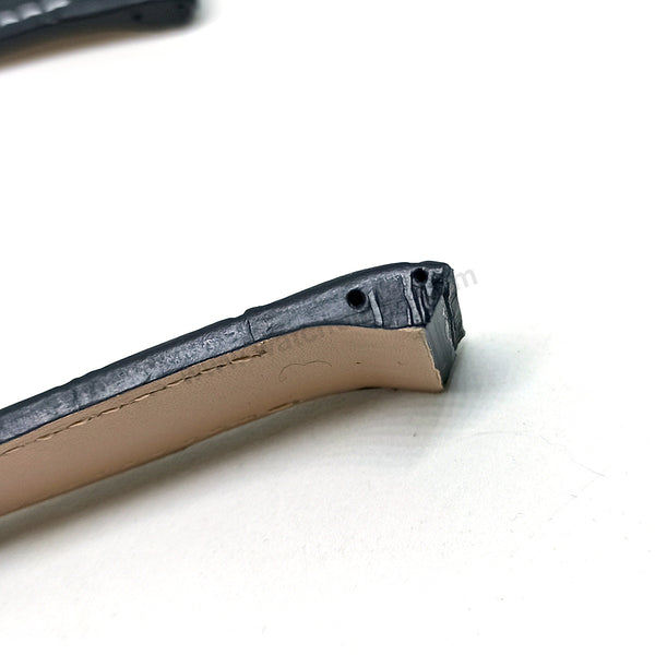 Fits/For Jorg Hysek - 23mm Black Handmade Genuine Leather Replacement Watch Band Strap Belt