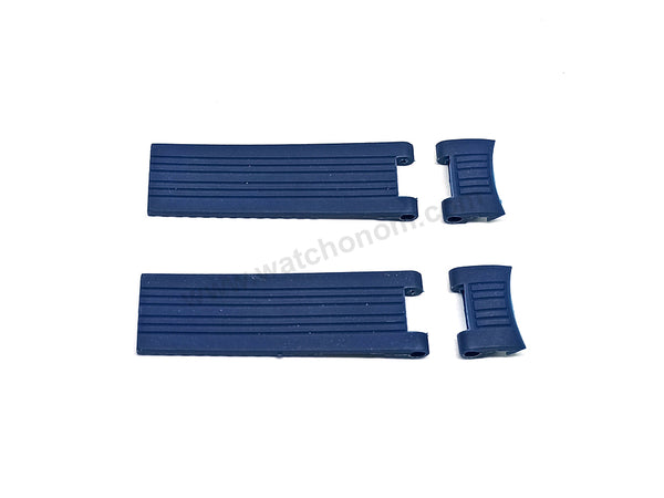 Fits/For Ulysse Nardin Indian Ocean , Marine Diver 1846 - 22mm Navy Blue Rubber Replacement Watch Band Strap Belt
