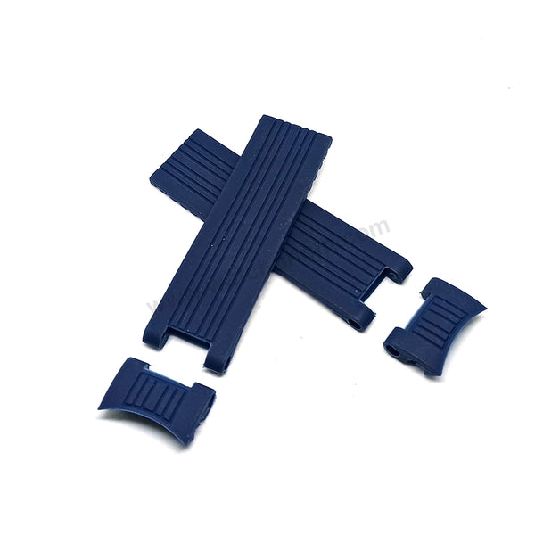 Fits/For Ulysse Nardin Indian Ocean , Marine Diver 1846 - 22mm Navy Blue Rubber Replacement Watch Band Strap Belt
