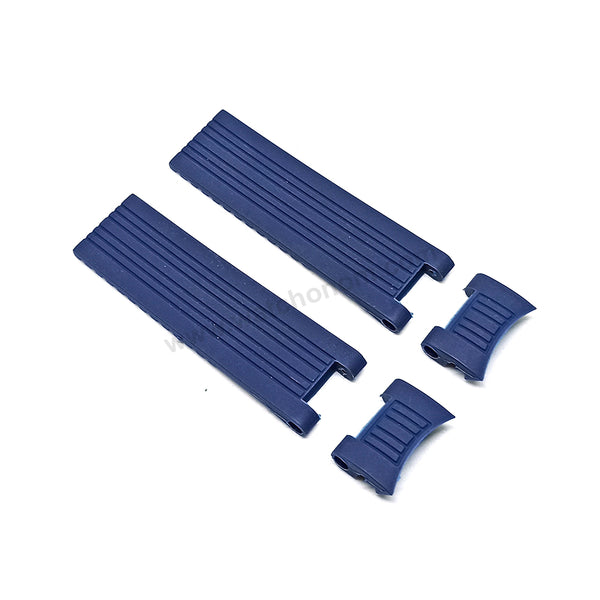 Fits/For Ulysse Nardin Indian Ocean , Marine Diver 1846 - 22mm Navy Blue Rubber Replacement Watch Band Strap Belt