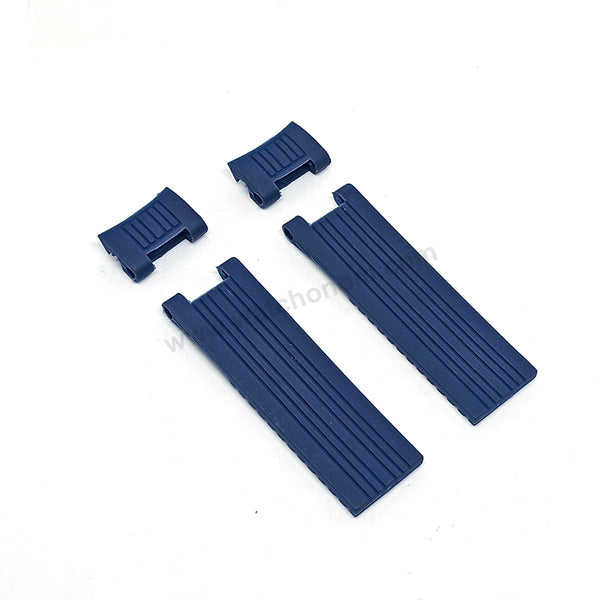 Fits/For Ulysse Nardin Indian Ocean , Marine Diver 1846 - 22mm Navy Blue Rubber Replacement Watch Band Strap Belt