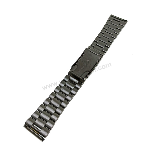 Fits/For Casio G-Shock GA-2000 - 24mm Black Stainless Steel - Metal Replacement Watch Bracelet Band Strap Belt