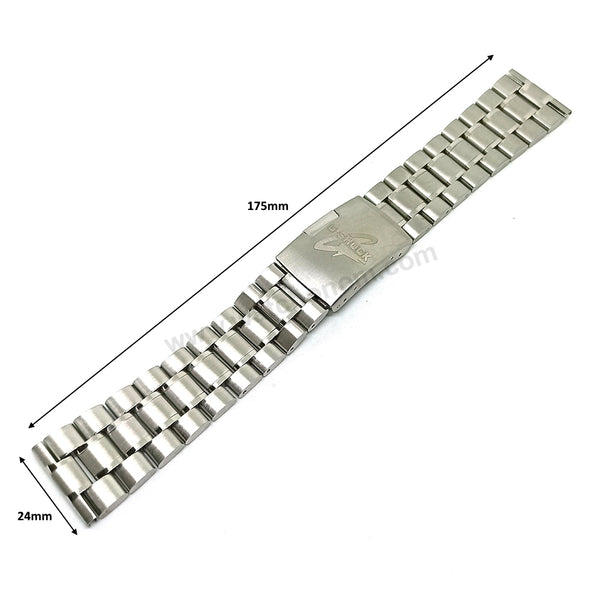 Fits/For Casio G-Shock GA-2000 - 24mm Silver Colour Stainless Steel - Metal Replacement Watch Bracelet Band Strap Belt