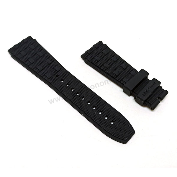 Fits/For Breitling Navitimer 01 in 46mm - 24mm Black Rubber/Silicone 24-20 Replacement Watch Band Strap Belt
