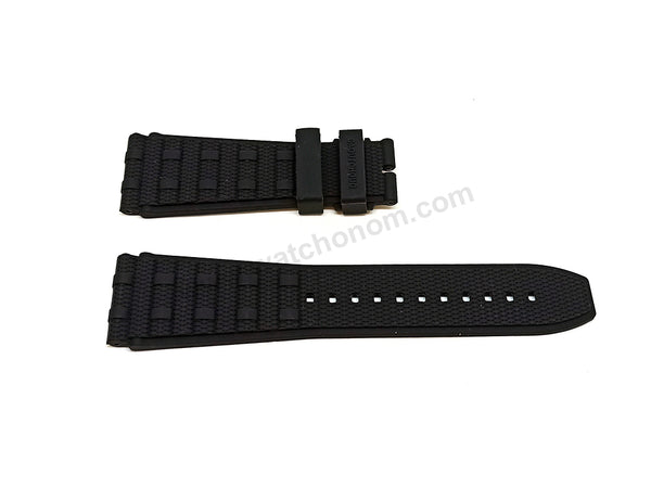 Fits/For Breitling Navitimer 01 in 46mm - 24mm Black Rubber/Silicone 24-20 Replacement Watch Band Strap Belt