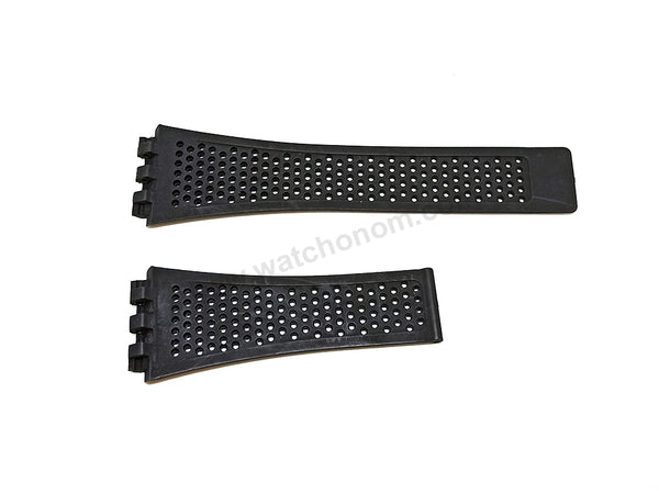 Fits/For Tag Heuer Carrera Heuer 0* - 24mm Black Rubber Replacement Watch Band Strap Belt