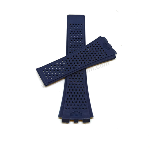 Fits/For Tag Heuer Carrera Heuer 0* - 24mm Navy Blue Rubber Replacement Watch Band Strap Belt