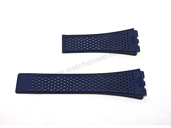 Fits/For Tag Heuer Carrera Heuer 0* - 24mm Navy Blue Rubber Replacement Watch Band Strap Belt
