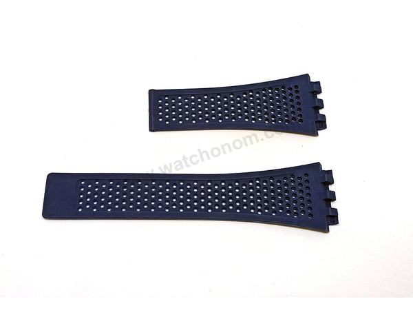 Fits/For Tag Heuer Carrera Heuer 0* - 24mm Navy Blue Rubber Replacement Watch Band Strap Belt