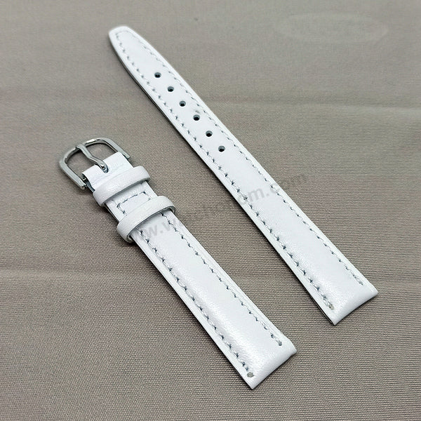 Fits/For Tommy Hilfiger TH.23.3.95.1504 / TH1781380 - 14mm White Genuine Leather Replacement Watch Band Strap Belt
