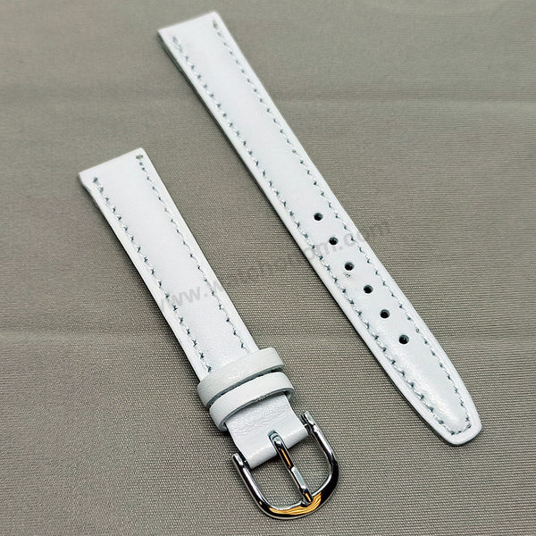 Fits/For Tommy Hilfiger TH.23.3.95.1504 / TH1781380 - 14mm White Genuine Leather Replacement Watch Band Strap Belt
