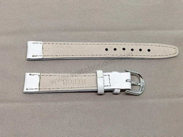 Fits/For Tommy Hilfiger TH.23.3.95.1504 / TH1781380 - 14mm White Genuine Leather Replacement Watch Band Strap Belt