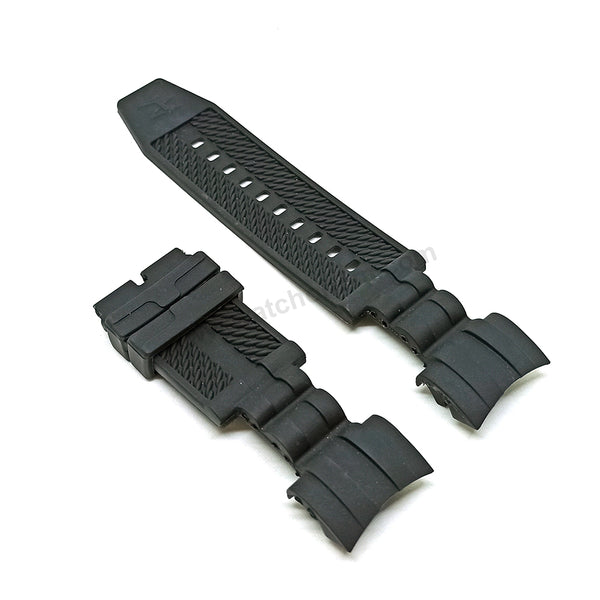 Fits/For Invicta Zeus Bolt Reserve 90005 , 90006 , 90007 , 90008 - Black Rubber Replacement Watch Strap Band Belt