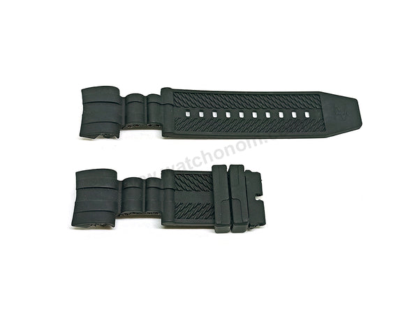 Fits/For Invicta Reserve Zeus Bolt 12298 , 12299 , 12300 , 12301 - Black Rubber Replacement Watch Strap Band Belt