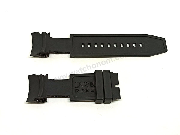 Fits/For Invicta Reserve Zeus Bolt 12298 , 12299 , 12300 , 12301 - Black Rubber Replacement Watch Strap Band Belt