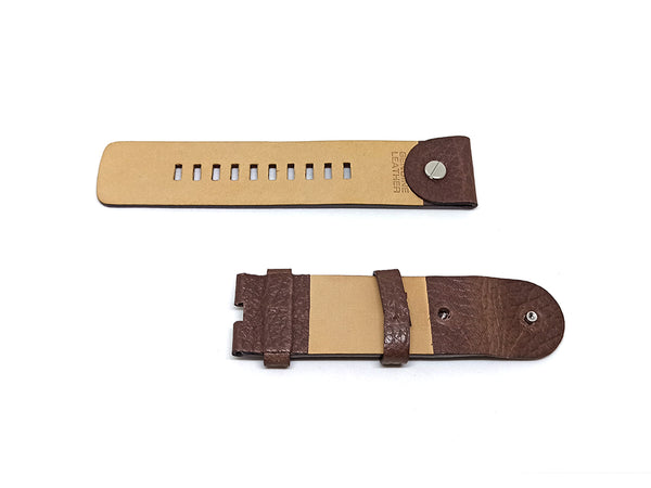 Fits/For Diesel DZ1225 - 24mm Brown Genuine Leather Rivet Replacement Watch Strap Band Belt