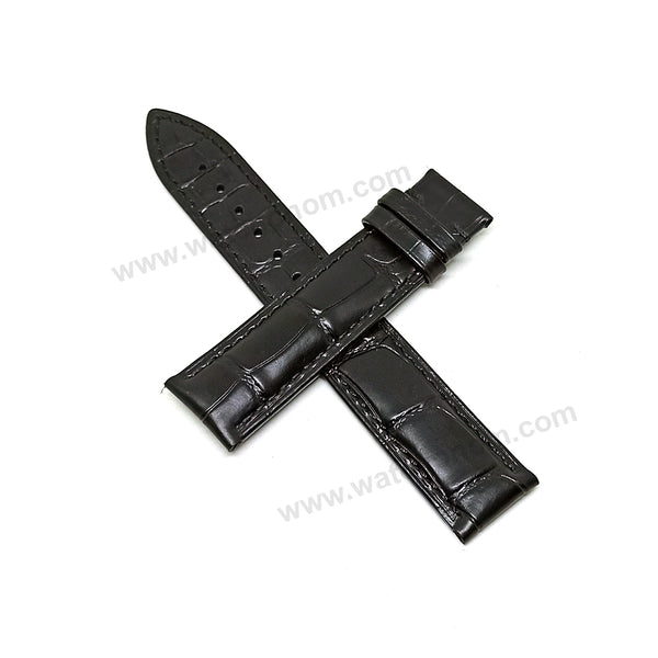 Fits/For Tissot T-Classic Automatics III T065430 - Black Genuine Leather Replacement Watch Strap Band Belt