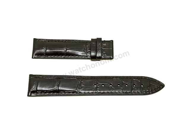 Fits/For Tissot T-Classic Automatics III T065430 - Black Genuine Leather Replacement Watch Strap Band Belt