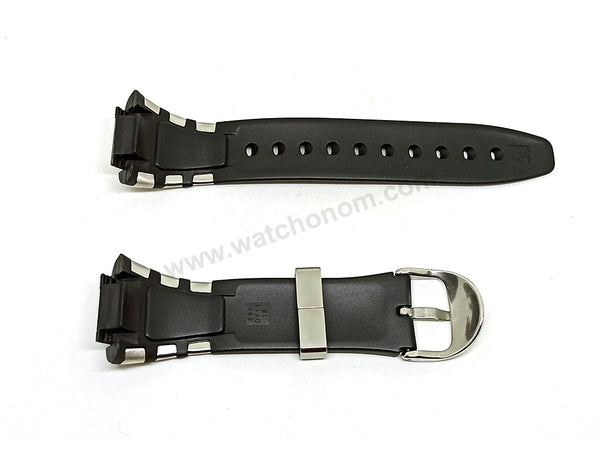 Casio E-Databank EDB-100CJ-1A - 18mm Black Rubber Replacement Watch Band Strap Belt NOS Authentic