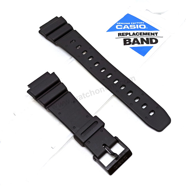 Casio BM-100WJ Digital Barometer - 18mm Black Rubber Replacement Authentic NOS Watch Band Strap Belt