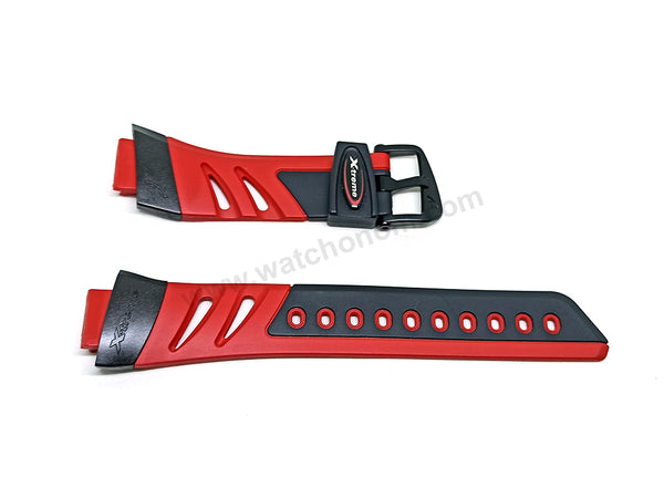 CASIO G-Shock DWX-110 , DWX-110-4C , X-treme - 16mm Black Red Rubber Replacement Watch Band Strap Belt NOS Authentic