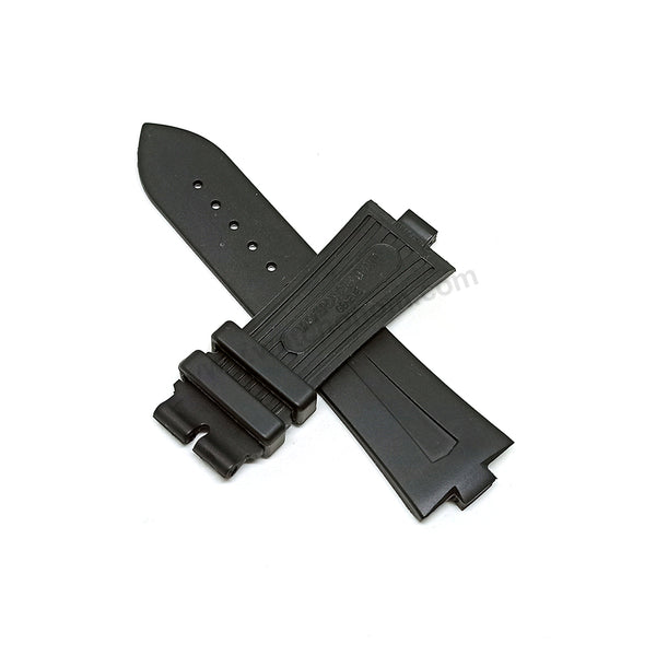 Fits/For Vacheron Constantin Overseas - 9mm x 25mm Black Rubber 081675N Replacement Watch Strap Band Belt
