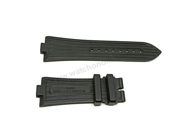 Fits/For Vacheron Constantin Overseas - 9mm x 25mm Black Rubber 081675N Replacement Watch Strap Band Belt