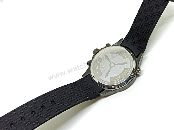 Fits/for Aviator AVW9169 , AVW9169G155 , AVW9169G182 - 22mm Black Soft Silicone Rubber Replacement Curved End Replacement Watch Band / Strap 2