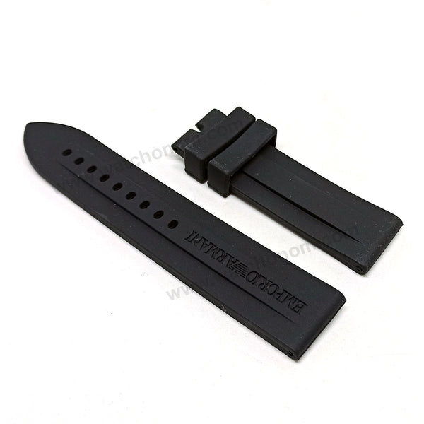 Fits/For Emporio Armani AR0683 , AR0686 - 23mm Black Rubber Replacement Watch Band Strap Belt