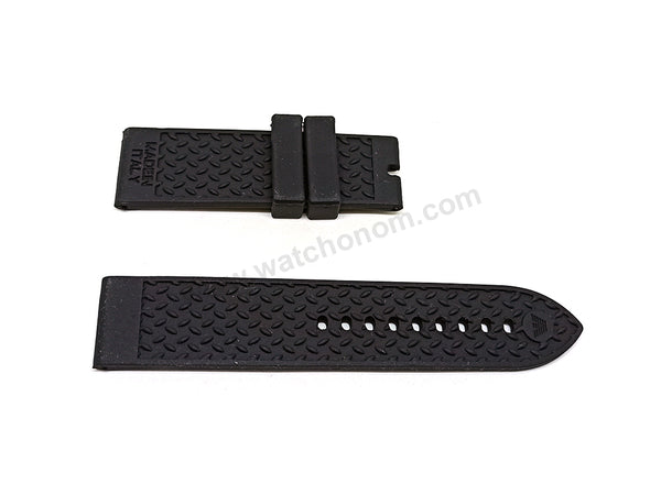 Fits/For Emporio Armani AR0683 , AR0686 - 23mm Black Rubber Replacement Watch Band Strap Belt