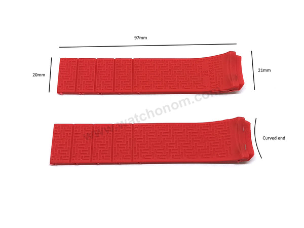 Fits/For Tissot - T013420 T-Touch Expert - 21mm Red Rubber Replacement Watch Band Strap