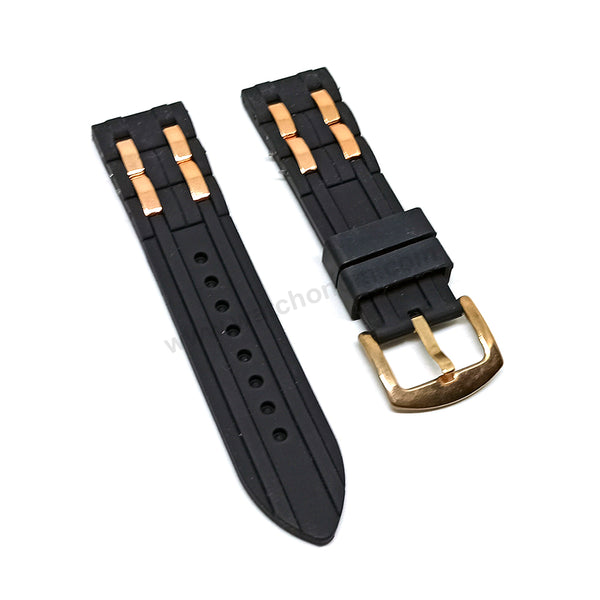 Fits/For Guess Oasis W0366G3 - Black Rubber Silicone Replacement Watch Band Strap Belt