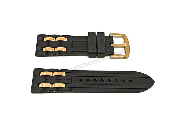 Fits/For Guess Oasis W0366G3 - Black Rubber Silicone Replacement Watch Band Strap Belt