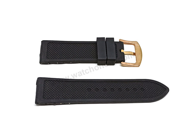Fits/For Guess Oasis W0366G3 - Black Rubber Silicone Replacement Watch Band Strap Belt