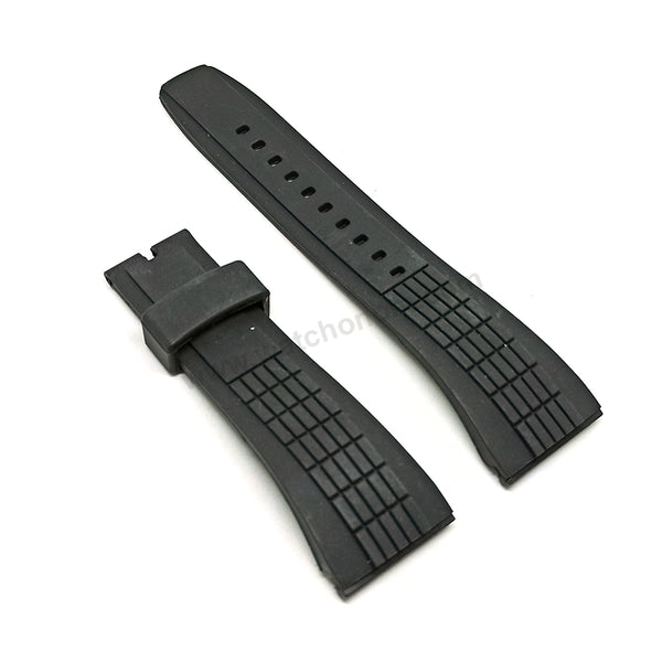 Fits/For Seiko Velatura 5D44-0AE0 - SRH013P1 - 26mm Black Rubber Replacement Watch Band Strap Belt